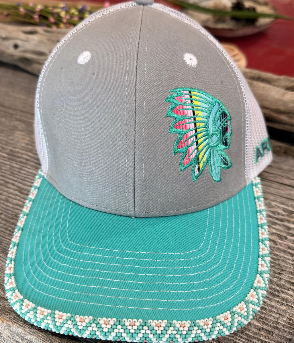 Ariat Headwear Blue Ariat Hat Ariat American Southwest Patch Blue Cap A300081203