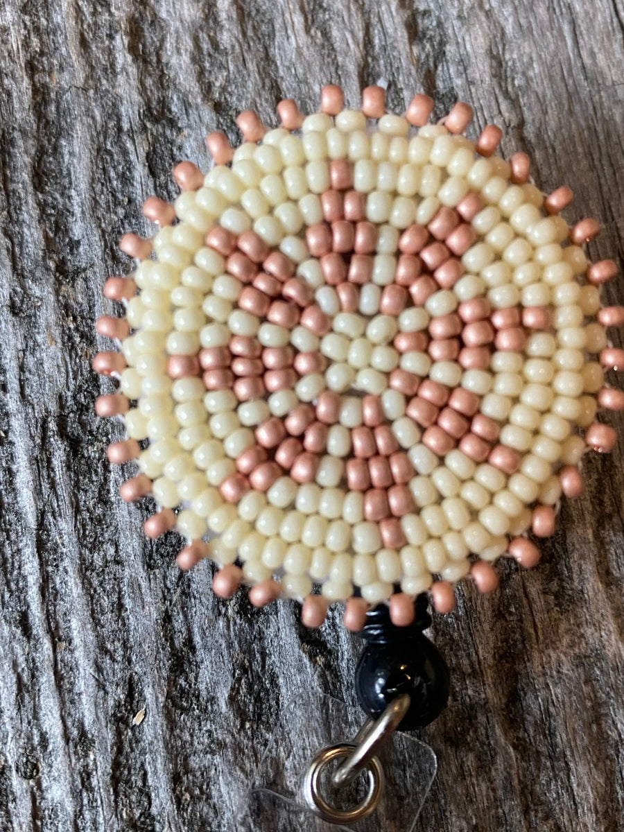 Copper beaded badge reel – Sweetgrass Crafts