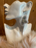 White lined beaded earrings, Native American beaded earrings, Indigenous beadwork, beaded bride earrings, wedding earrings