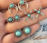 set of 4 small stud earrings