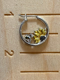 Sunflower hoop small earrings 