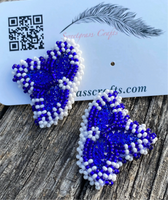 Vibrant blue & white earrings Sweetgrasscrafts