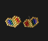 Gay pride heart stud earrings, LGBTQ heart earrings, Pride earrings, pride heart Sweetgrass Crafts