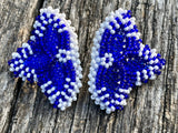 Blue & white earrings Sweetgrasscrafts