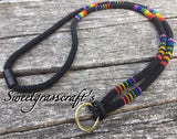 Pride Breakaway lanyard, Black Beaded Lanyard, Pride beaded lanyard, Badge holder, Cruise, key chain, ID carrier, Gay pride safety lanyard