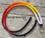 Unique Beaded unisex fire colours Lanyard, safety breakaway lanyard