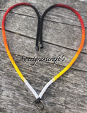 Unique Beaded unisex fire colours Lanyard, safety breakaway lanyard
