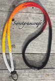 Unique Beaded unisex fire colours Lanyard, safety breakaway lanyard