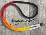 Unique Beaded unisex fire colours Lanyard, safety breakaway lanyard