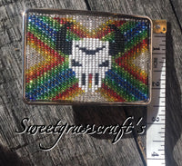 Beaded belt buckle, unisex belt buckle, Native American belt buckle, rodeo wear, western belt buckle, beaded bling, rodeo bling