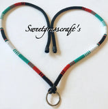 Black turquoise red white beaded safety lanyard, breakaway badge lanyard, ID holder, cruise essential