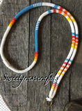 Safety Breakaway Lanyard, Beaded Lanyard, Native American Beaded Lanyard, Badge holder, long keychain, colourful lanyard