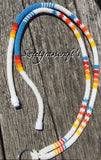 Safety Breakaway Lanyard, Beaded Lanyard, Native American Beaded Lanyard, Badge holder, long keychain, colourful lanyard
