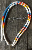 Safety Breakaway Lanyard, Beaded Lanyard, Native American Beaded Lanyard, Badge holder, long keychain, colourful lanyard