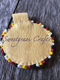 Beaded medicine wheel keychain, Medicine wheel, Unique Indigenous gift, Native American key chain, Indigenous moose hide key ring,