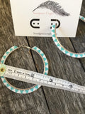 Large turquoise beaded hoop earrings, beaded hoop earrings, Indigenous earrings, turquoise earrings, statement earrings, 3” hoops
