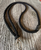 Beaded black or matte black lanyard, safety lanyard, breakaway lanyard, beaded badge holder, pass holder, beaded ID holder