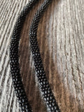 Beaded black or matte black lanyard, safety lanyard, breakaway lanyard, beaded badge holder, pass holder, beaded ID holder