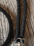 Beaded black or matte black lanyard, safety lanyard, breakaway lanyard, beaded badge holder, pass holder, beaded ID holder