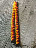 Flame Beaded Hat Band, beaded hat, Western Hat Band, Cowboy Hat Band, Wide black Hat Band, Native American Hatband, Fiery Hat Band