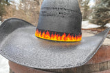 Flame Beaded Hat Band, beaded hat, Western Hat Band, Cowboy Hat Band, Wide black Hat Band, Native American Hatband, Fiery Hat Band