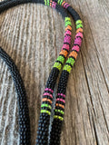 Neon beaded Safety Lanyard, Breakaway Lanyard, Black Beaded Lanyard, Native American Beaded Lanyard, Badge holder, keychain