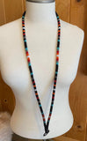 Black with multiple colour beaded safety breakaway lanyard