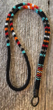 Black with multiple colour beaded safety breakaway lanyard