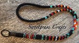 Black with multiple colour beaded safety breakaway lanyard