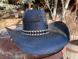 Native American Beaded Cowboy Hat band, Black Western hatband, western wear, rodeo, arrow hat band