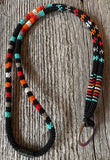 Black with multiple colour beaded safety breakaway lanyard