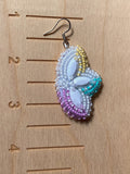 Native American Beaded Earrings, multi colour beaded earrings, butterfly earrings, Easter flower earrings, spring earrings,