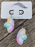 Native American Beaded Earrings, multi colour beaded earrings, butterfly earrings, Easter flower earrings, spring earrings,