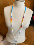Safety Breakaway Lanyard, Beaded Lanyard, Native American Beaded Lanyard, Badge holder, long keychain, colourful lanyard