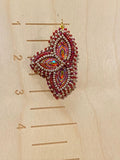 Red & gold beaded earrings