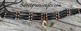 Native American choker necklace with black hairpipe bone beads & buffalo tooth center