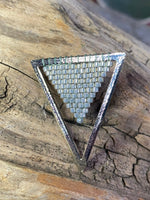 Beaded silver triangle earrings