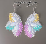 Native American Beaded Earrings, multi colour beaded earrings, butterfly earrings, Easter flower earrings, spring earrings,