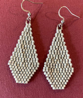 Beaded raindrop earrings or silvery teardrop earrings