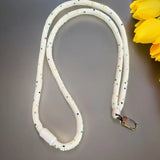 White confetti 17 or 21” Breakaway Lanyard, white multicolored safety lanyard