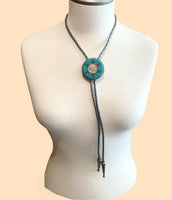 Unisex Beaded buffalo nickel bolo tie, Western bolo tie, Native American beaded bolo tie, bolo tie