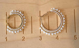 Gold & white 1 1/2” hoop earrings