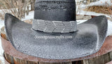 Black white beaded optical illusion hatband, cowboy hat band, sun hatband