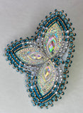 Crystal & Blue Mardi Gras Earrings Sweetgrasscrafts