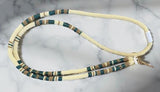 Beaded green gold cream lanyard, safety breakaway lanyard
