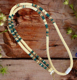 Beaded green gold cream lanyard, safety breakaway lanyard