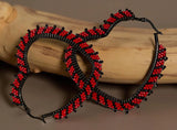 Beaded spike heart hoop earrings