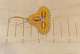 Beaded orange earrings, orange dangling fall earrings