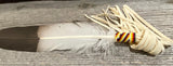 Native Beaded Smudge Feather, Ceremonial Feather, beaded Prayer Feather, Peacock feather, Sacred Feather, Smudge Feather