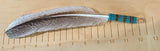 Beaded Peacock Smudge Feather: Native Ceremonial Prayer Feather